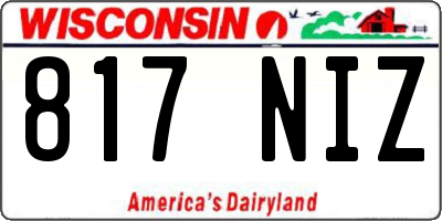 WI license plate 817NIZ