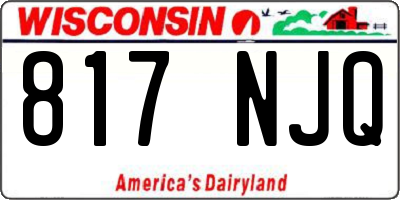 WI license plate 817NJQ