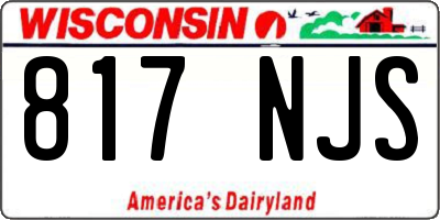 WI license plate 817NJS