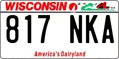 WI license plate 817NKA