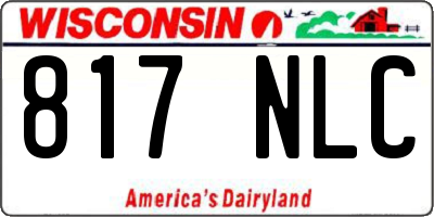WI license plate 817NLC