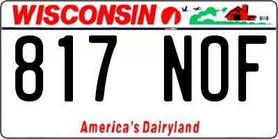WI license plate 817NOF