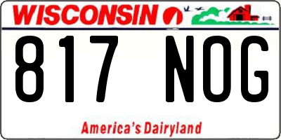 WI license plate 817NOG