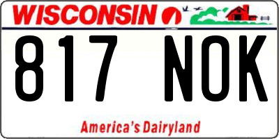 WI license plate 817NOK