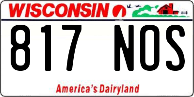 WI license plate 817NOS