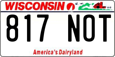 WI license plate 817NOT