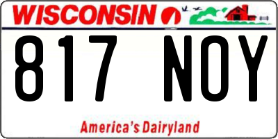 WI license plate 817NOY