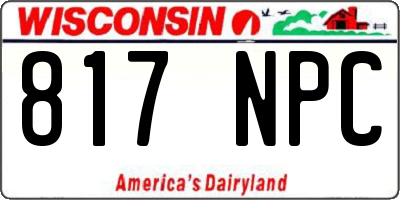 WI license plate 817NPC