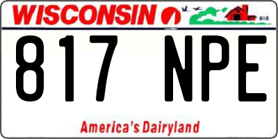WI license plate 817NPE