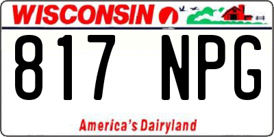 WI license plate 817NPG
