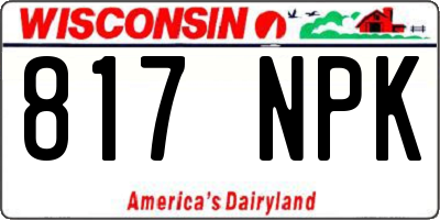 WI license plate 817NPK