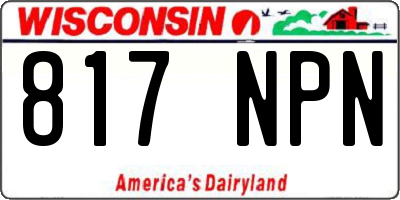 WI license plate 817NPN
