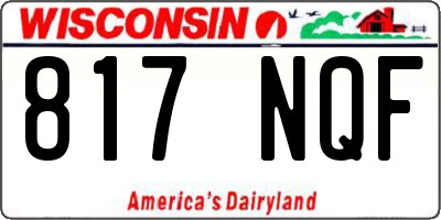 WI license plate 817NQF