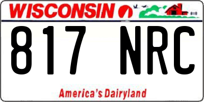 WI license plate 817NRC