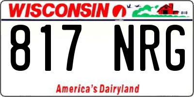 WI license plate 817NRG