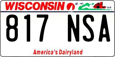 WI license plate 817NSA