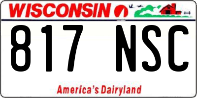 WI license plate 817NSC
