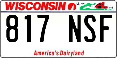 WI license plate 817NSF