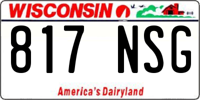 WI license plate 817NSG