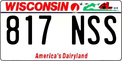 WI license plate 817NSS