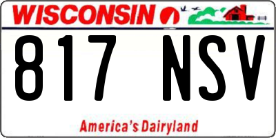 WI license plate 817NSV