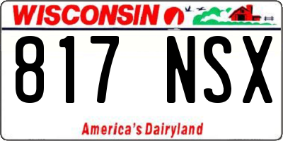 WI license plate 817NSX