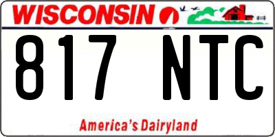 WI license plate 817NTC
