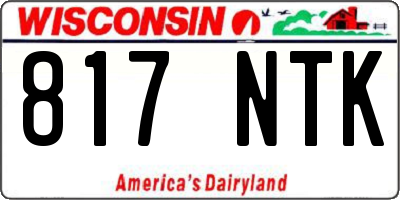WI license plate 817NTK