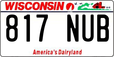 WI license plate 817NUB