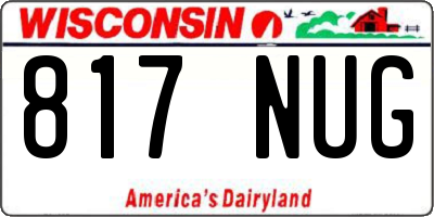 WI license plate 817NUG