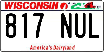WI license plate 817NUL