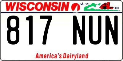 WI license plate 817NUN