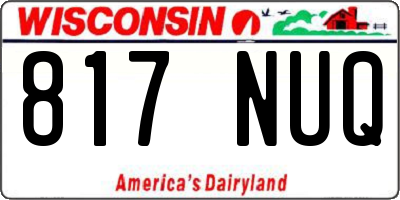 WI license plate 817NUQ