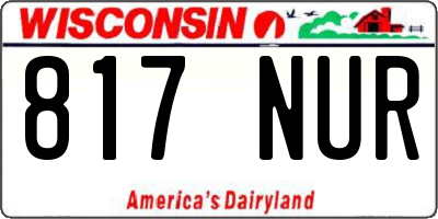 WI license plate 817NUR