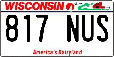 WI license plate 817NUS
