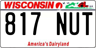 WI license plate 817NUT