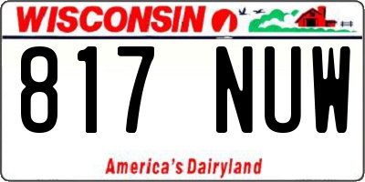 WI license plate 817NUW