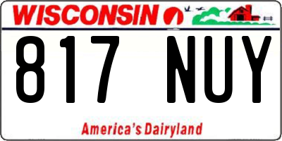 WI license plate 817NUY