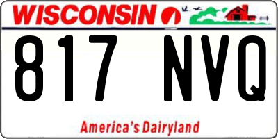 WI license plate 817NVQ