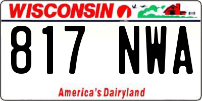 WI license plate 817NWA