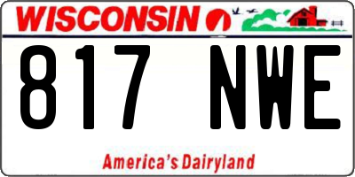 WI license plate 817NWE