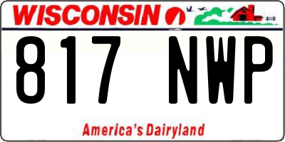 WI license plate 817NWP