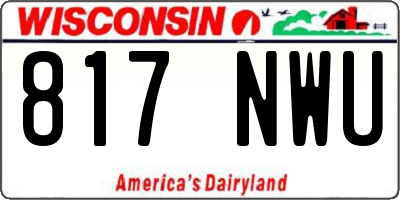 WI license plate 817NWU