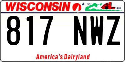 WI license plate 817NWZ