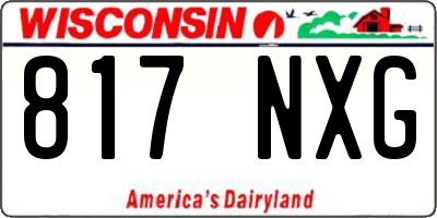 WI license plate 817NXG