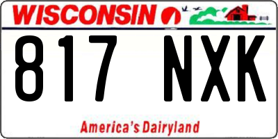 WI license plate 817NXK