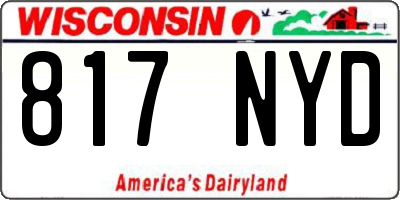 WI license plate 817NYD
