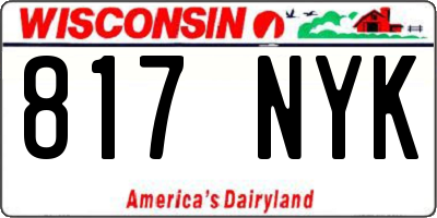 WI license plate 817NYK