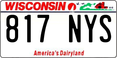 WI license plate 817NYS
