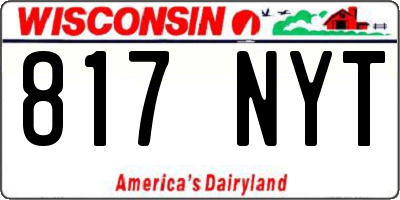 WI license plate 817NYT